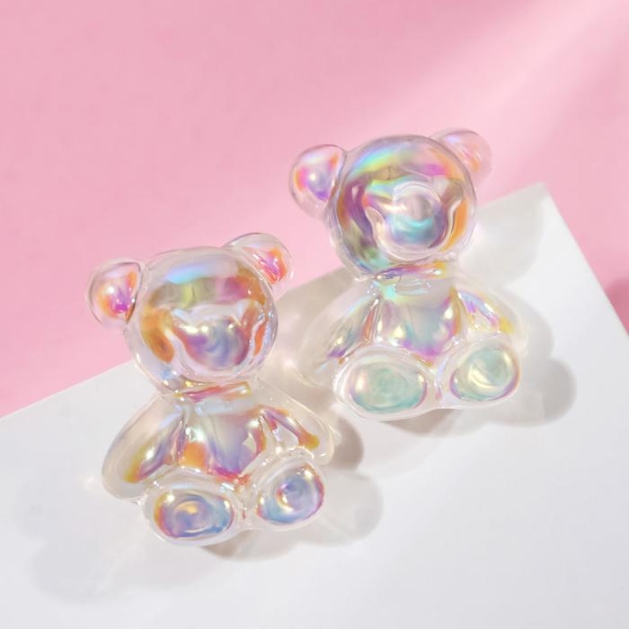 Серьги акрил &laquo;Мармеладный мишка&raquo;, цвет розовый