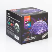 Световой прибор «Хрустальный шар» 17.5 см, динамик, свечение мульти, 220 В Световой прибор «Хрустальный шар» 17.5 см, динамик, свечение мульти, 220 В