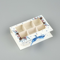 Коробка под 6 конфет с ячейками &laquo;С Новым годом!&raquo; 14.8 х 9.5 х 3.5 см, Новый год