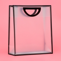 Пакет ПП с вырубной ручкой, прозрачный, 33 х 28 х 12 см, черный Пакет ПП с вырубной ручкой, прозрачный, 33 х 28 х 12 см, черный