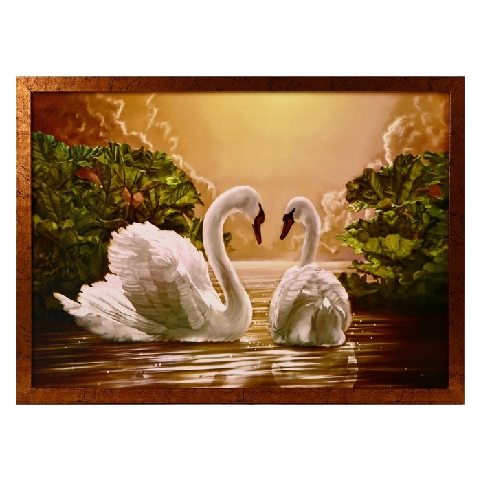 Картина "Сказочны лебеди" 56*76 см МИКС