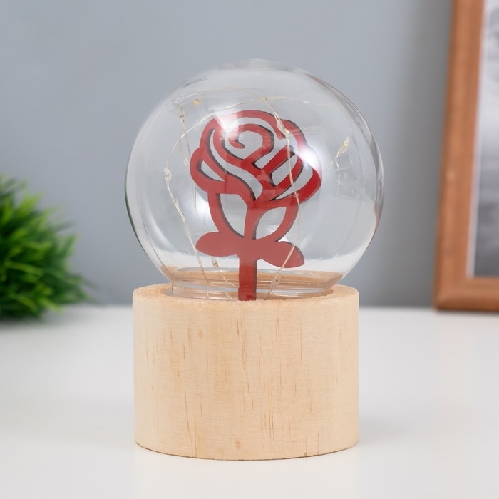 Ночник &laquo;Шар-роза&raquo; LED 3хAG10 шар 8см 6,5х6,5х11,5см