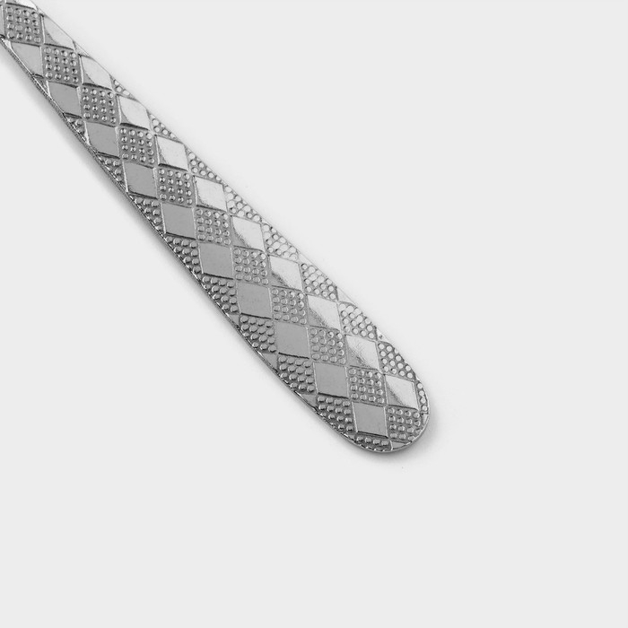 Набор ложек чайных из нержавеющей стали Доляна &laquo;Ромб&raquo;, без золота, длина 15 см, 6 шт, цвет серебряный