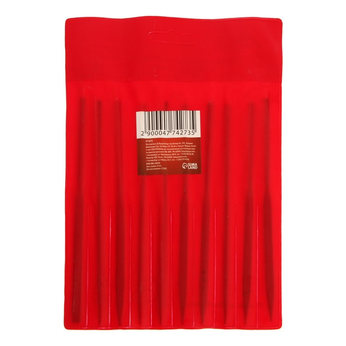 Набор надфилей ЛОМ, металлические рукоятки, 60 х 140 х 3 мм, 10 шт.