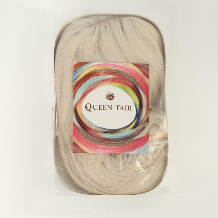 Парик искусственный, с чёлкой, имитация кожи, 30 см, цвет молочный