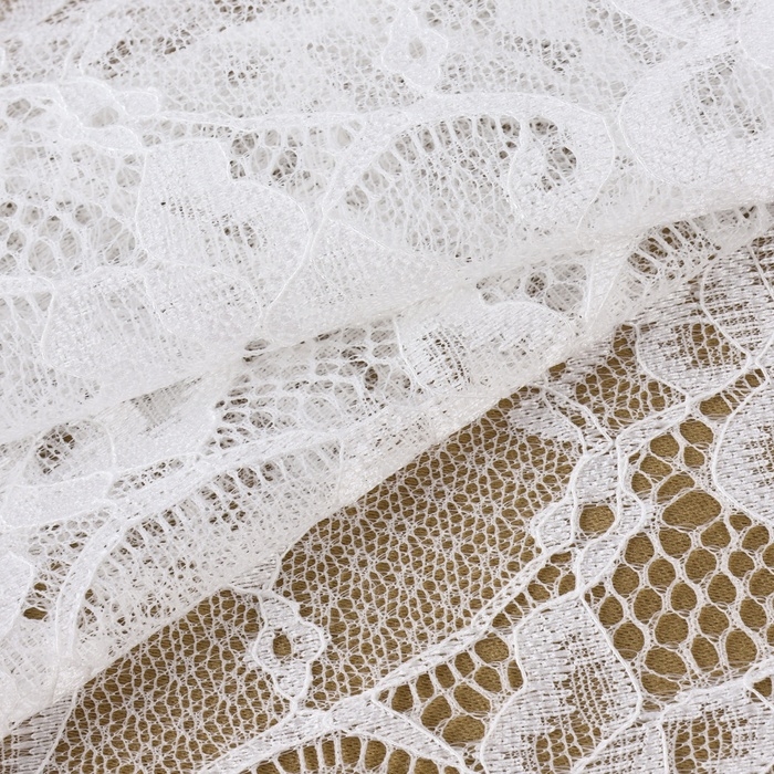 Кружевная эластичная ткань, 220 мм &times; 2,7 &plusmn; 0,5 м, цвет белый