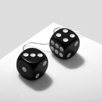 Серьги &laquo;Кости&raquo; игральные кубики, цвет чёрно-белый в серебре