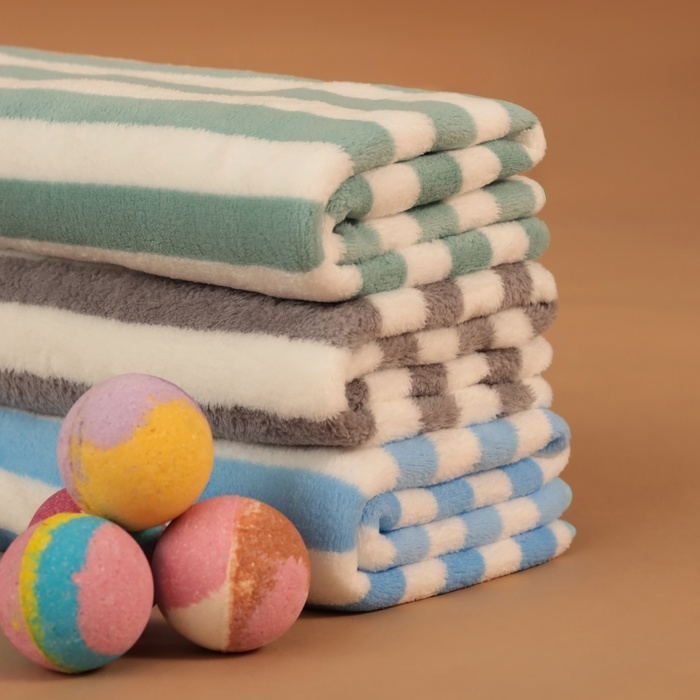 Полотенце банное Этель Полотенце банное Этель "Полосы", цв. серый, 70х140 см, 100% п/э, 240 г/м2