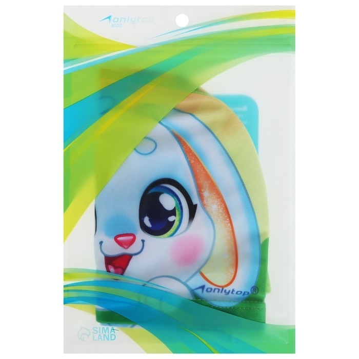 Шапочка для плавания детская ONLYTOP &laquo;Зайчонок&raquo;, тканевая, обхват 46-52 см