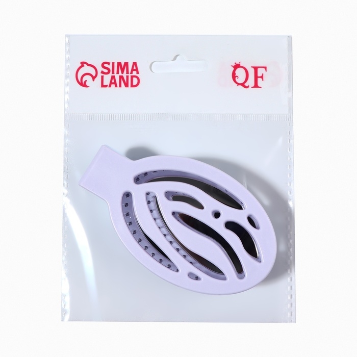 Расчёска массажная, складная, с зеркалом, 9,5 &times; 5,5 см, цвет сиреневый