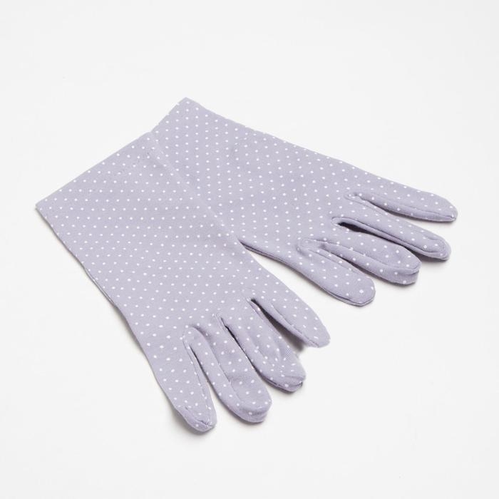 Перчатки женские MINAKU в горох, 22 см, цв. серо-голубой Перчатки женские MINAKU в горох, 22 см, цв. серо-голубой