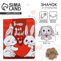 Значок на открытке &laquo;Зайчик&raquo;, 10 х 8 см