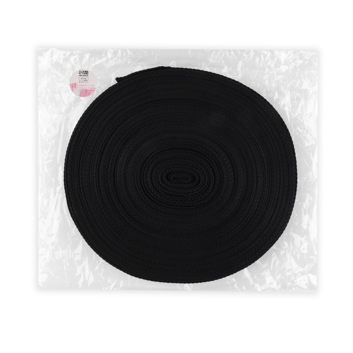 Стропа ременная, 30 мм, 50 &plusmn; 1 м, плотность 9,5 гр/м, цвет чёрный