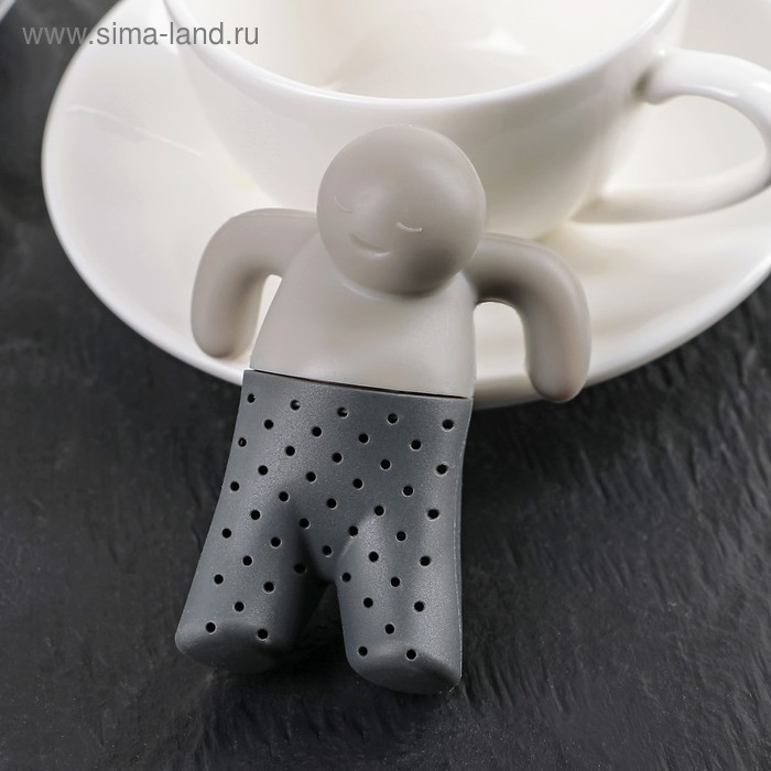 Ситечко для чая Доляна &laquo;Человечек&raquo;, 8,5&times;7&times;3 см, цвет серый