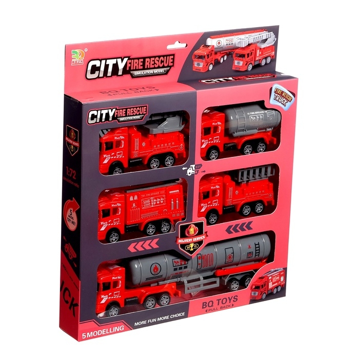 Игровой набор &laquo;Пожарная служба&raquo;, инерция, 5 грузовиков в комплекте