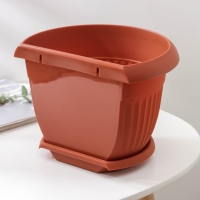 Горшок с поддоном настенный «Ливия», 4,6 л, цвет терракотовый Горшок с поддоном настенный «Ливия», 4,6 л, цвет терракотовый