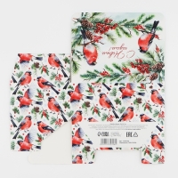 Коробка подарочная новогодняя складная &laquo;Снегири&raquo;, 18 х 12 х 7 см, Новый год