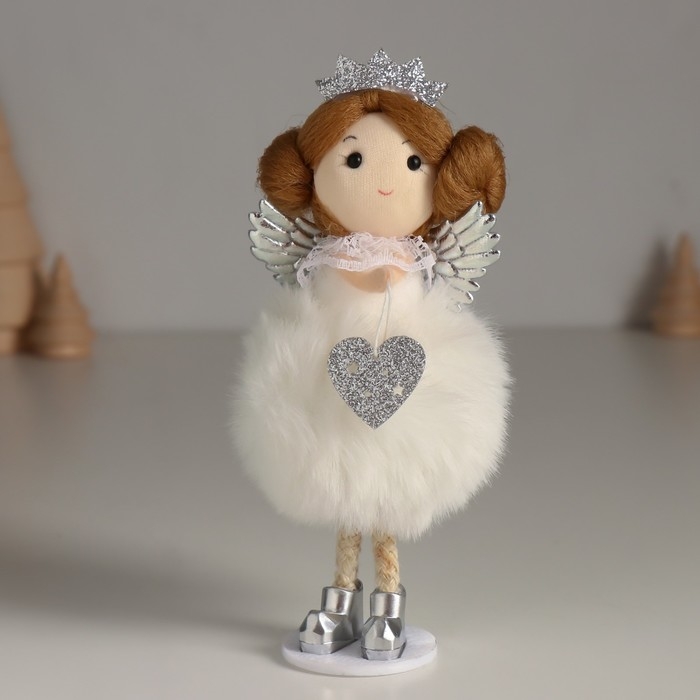 Кукла интерьерная Кукла интерьерная "Принцесса-ангел в пушистом платье с сердечком" 7х7х16 см