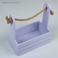 Набор кашпо деревянных 2 в 1 (25×15×30; 21×12×23 см) "Dear", ручка канат, лаванда Набор кашпо деревянных 2 в 1 (25×15×30; 21×12×23 см) "Dear", ручка канат, лаванда