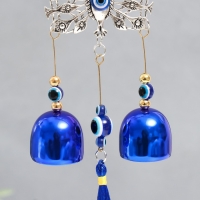 Музыка ветра металл "Павлин хвост-веер" от сглаза с кисточкой 2 колокольчика 28 см Музыка ветра металл "Павлин хвост-веер" от сглаза с кисточкой 2 колокольчика 28 см