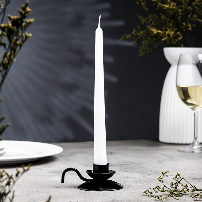 Подсвечник Подсвечник "Ретро" металл на 1 свечу, 10х4 см, чёрный муар