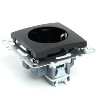 Розетка 1-местная с/з (механизм) с защитной шторкой, , STEKKER серия Эрна, PST16-9110-03, че 1022448