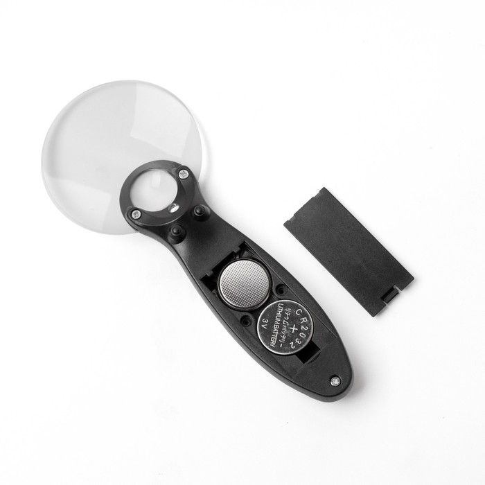 Лупа классическая, линза 60,16мм, подсветка, микс Лупа классическая, линза 60,16мм, подсветка, микс