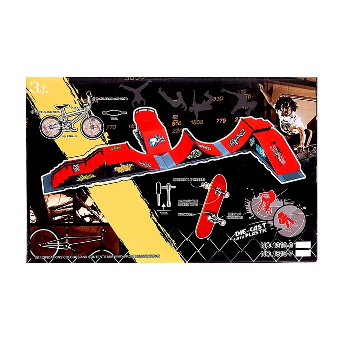 Набор скейт-парк &laquo;Мототриал&raquo;, фингермотобайк с трамплином