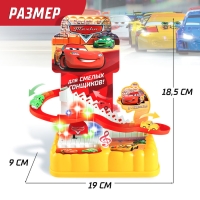 Автотрек &laquo;Тачки&raquo; , 3 машинки, световые и звуковые эффекты, работает от батареек