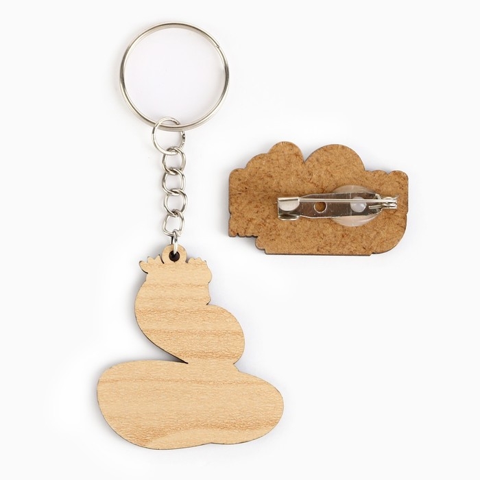 Подарочный новогодний набор &laquo;Новый год: Зменый характер&raquo; значок и брелок