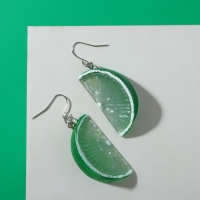 Серьги пластик &laquo;Вкусности&raquo; дольки лайма, цвет светло-зелёный