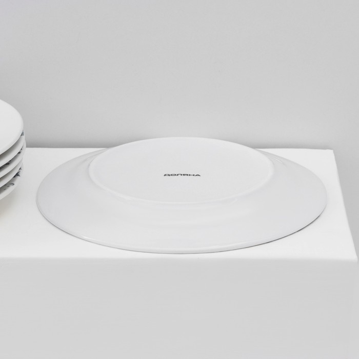 Набор тарелок фарфоровых Доляна &laquo;Звёздная ночь&raquo;, 18 предметов: 6 тарелок d=20 см, 6 тарелок d=25 см, 6 тарелок глубоких 340 мл