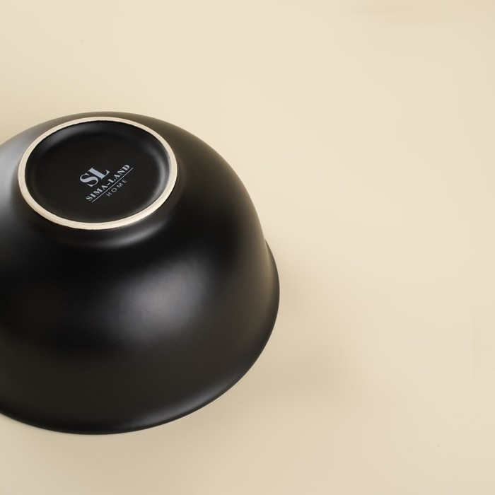 Набор салатников фарфоровых SL Home &laquo;Дарк&raquo;, 750 мл, d=15 см, цвет чёрный