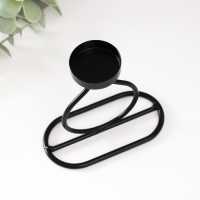 Подсвечник металл на 1 свечу "Бутылочка" d=4 см чёрный 11х6х11,5 см