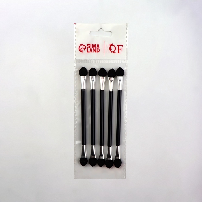 Набор аппликаторов для теней, двусторонние, 5 шт, 11,5 см, цвет чёрный/серебристый Набор аппликаторов для теней, двусторонние, 5 шт, 11,5 см, цвет чёрный/серебристый