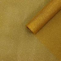 Упаковка для цветов "Клетка с глиттером" золотая, 48 см х 4,5 м Упаковка для цветов "Клетка с глиттером" золотая, 48 см х 4,5 м