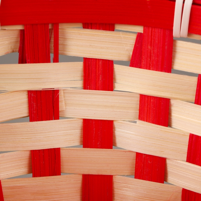 Корзина плетёная, 21 х 21 х 10/24 см, бамбук, красная