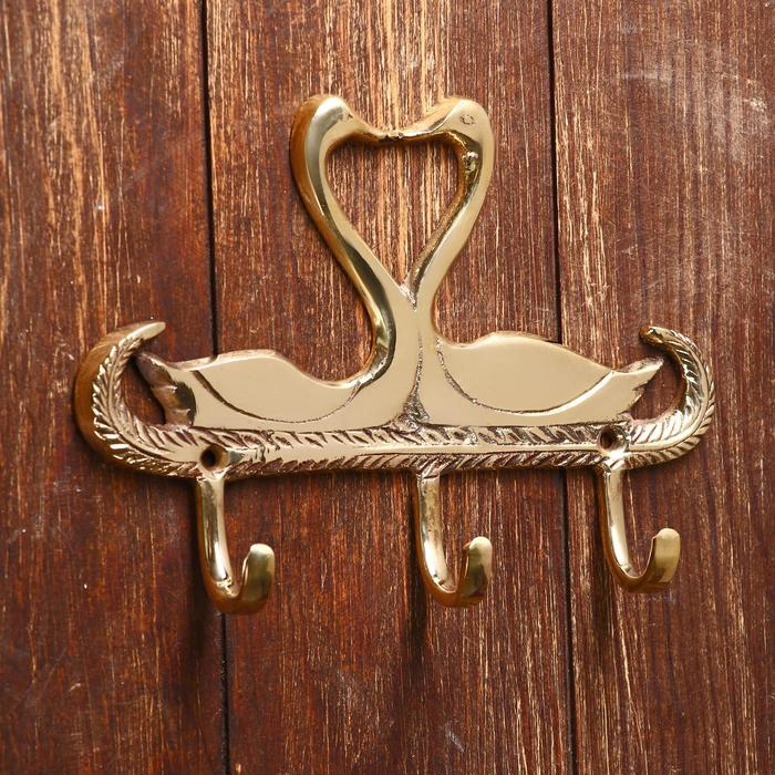 Ключница Ключница "Пара лебедей" латунь 19х13х4 см