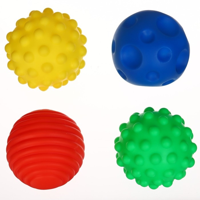 Подарочный новогодний набор развивающих тактильных мячиков &laquo;Подарок малышу&raquo;, 4 шт.