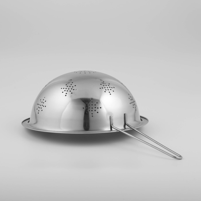 Дуршлаг из нержавеющей стали Доляна &laquo;Индия&raquo;, 2 л, d=24 см, длинная ручка