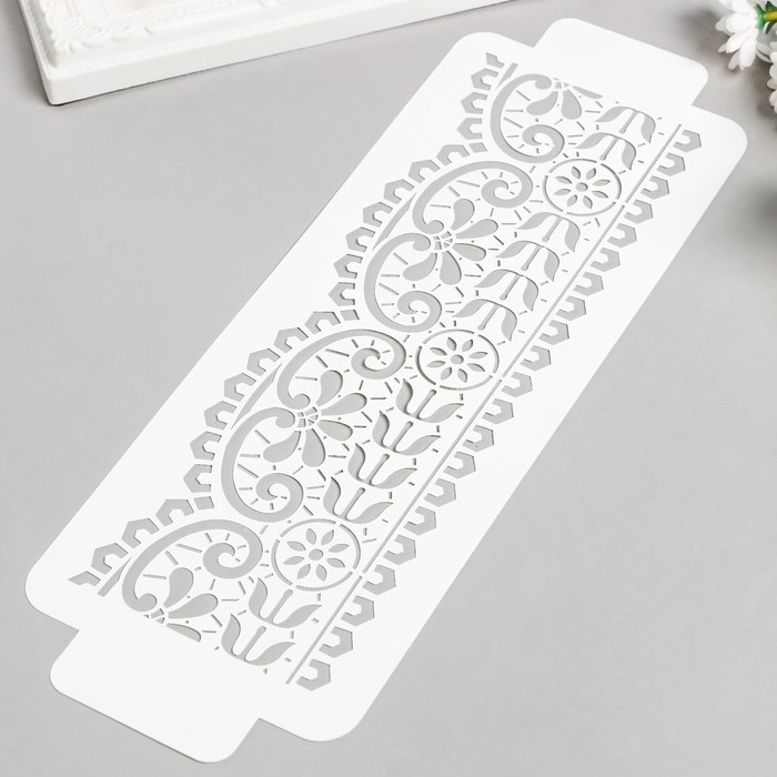 Пластиковый трафарет-бордюр для творчества &laquo;Узор&raquo;, шаблон, 11&times;32 см