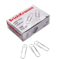 Скрепки канцелярские ErichKrause, 28 мм, 100 шт., без покрытия