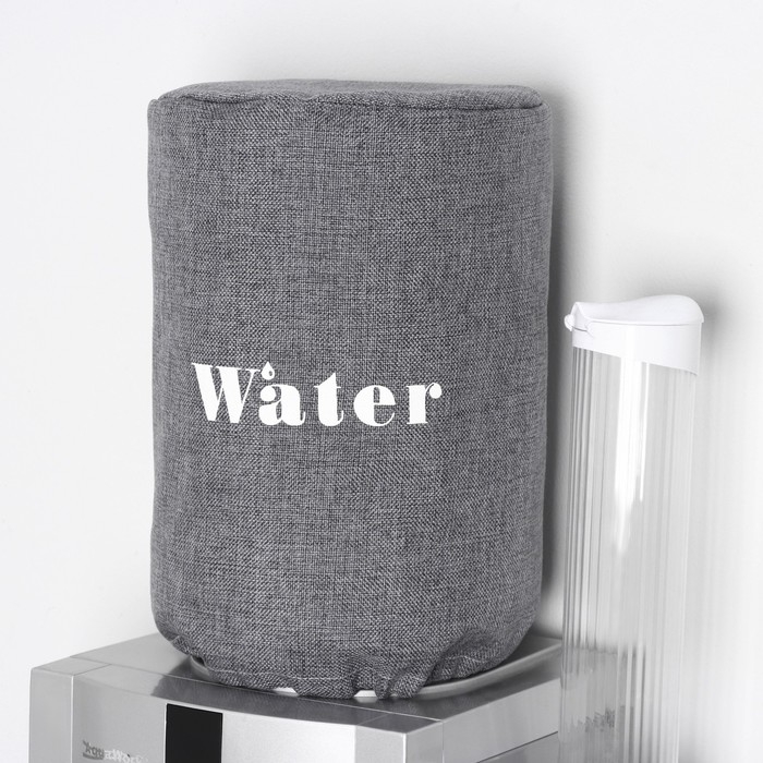 Чехол на бутыль для кулера Доляна Water, 19 л, лён, серый Чехол на бутыль для кулера Доляна Water, 19 л, лён, серый