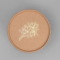 Коробка подарочная шляпная из крафта, упаковка, &laquo;Цветы&raquo;, 12 х 12 х 12 см