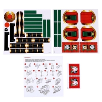 Деревянный конструктор &laquo;Новогодний поезд&raquo;, 7,5х30х10 см, 108 деталей, батарейки, наклейки, гирлянда, 6+