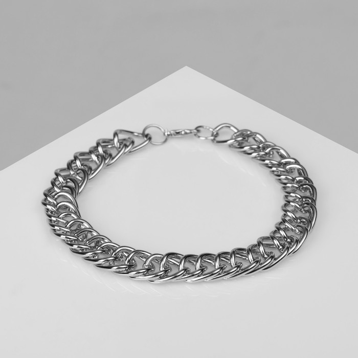 Браслет &laquo;Цепь&raquo; плотное плетение, цвет серебро, 21 см