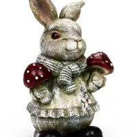 Садовая фигура 26 х 12 х 16 см  "Зайка с грибами"