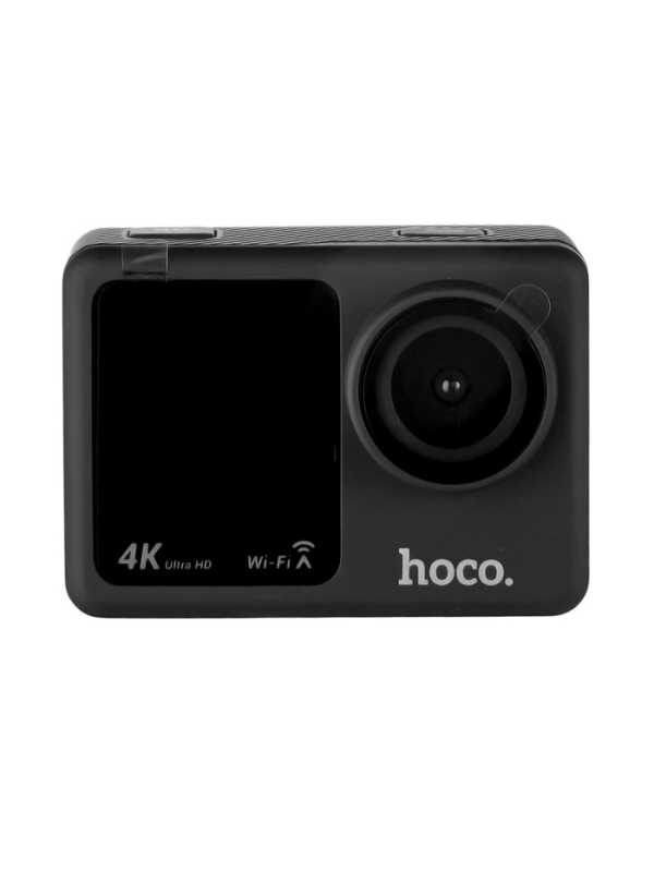 Экшн-камера Hoco, DV101, 4К видео,  два цветных экрана, черная