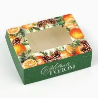 Коробка складная &laquo;Новогодняя ботаника&raquo;, 10 х 8 х 3.5 см