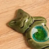 Подставка под благовония "Лягушонок" керамика, цв. зелёный, 8х3,5х1,5 см